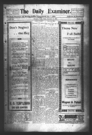 The Daily Examiner. (Navasota, Tex.), Vol. 8, No. 33, Ed. 1 Friday, November 21, 1902