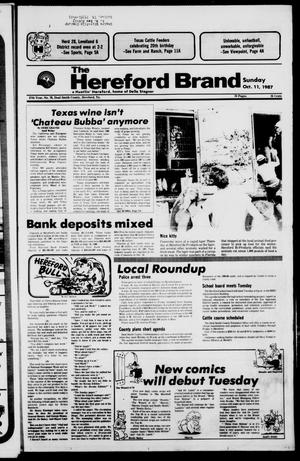 Primary view of object titled 'The Hereford Brand (Hereford, Tex.), Vol. 87, No. 70, Ed. 1 Sunday, October 11, 1987'.