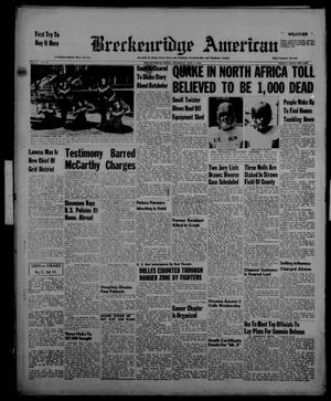 Primary view of object titled 'Breckenridge American (Breckenridge, Tex.), Vol. 34, No. 185, Ed. 1 Thursday, September 9, 1954'.