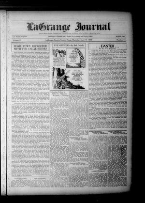 Primary view of object titled 'La Grange Journal (La Grange, Tex.), Vol. 59, No. 15, Ed. 1 Thursday, April 14, 1938'.