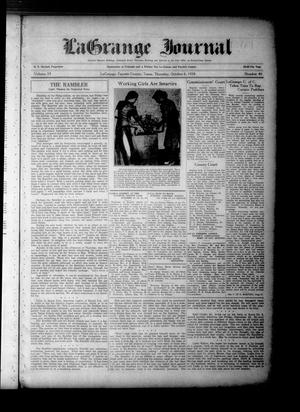 La Grange Journal (La Grange, Tex.), Vol. 59, No. 40, Ed. 1 Thursday, October 6, 1938