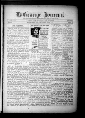 Primary view of object titled 'La Grange Journal (La Grange, Tex.), Vol. 60, No. 25, Ed. 1 Thursday, June 22, 1939'.
