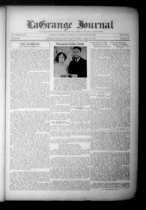 La Grange Journal (La Grange, Tex.), Vol. 60, No. 32, Ed. 1 Thursday, August 10, 1939