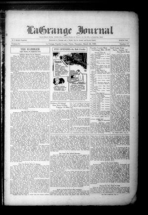 La Grange Journal (La Grange, Tex.), Vol. 61, No. 13, Ed. 1 Thursday, March 28, 1940