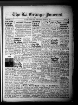 Primary view of object titled 'The La Grange Journal (La Grange, Tex.), Vol. 70, No. 39, Ed. 1 Thursday, September 29, 1949'.
