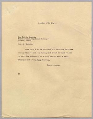[Letter from Daniel W. Kempner to Jack B. Manning, December 15, 1949]