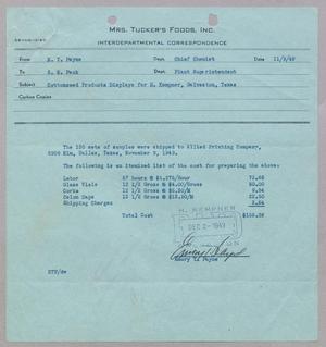 Primary view of object titled '[Letter from Payne, E. T. to Pack, S. E., November 9, 1949]'.