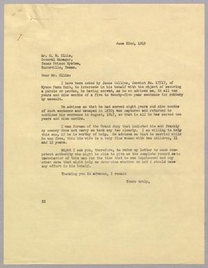 [Letter from Daniel W. Kempner to O. B. Ellis, June 22, 1949]
