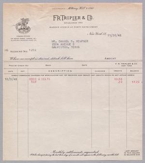 [Invoice for Belts, November 1948]