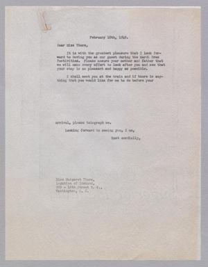 [Letter from Jeane Bertig Kempner to Margaret Thors, February 18, 1949]