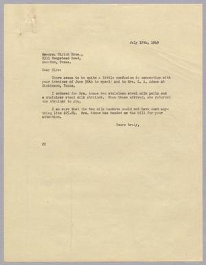 [Letter from Daniel W. Kempner to Ulrich Brothers, July 19, 1949]