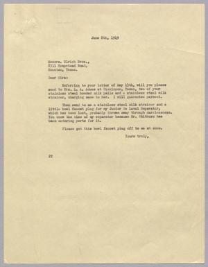 [Letter from Daniel W. Kempner to Ulrich Bros, June 8, 1949]