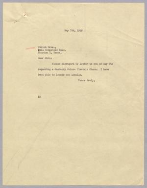 [Letter from Daniel W. Kempner to Ulrich Bros/, May 7, 1949]