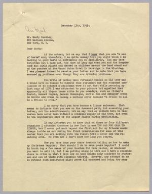 [Letter from Daniel W. Kempner to Monty Woolley, December 13, 1949]