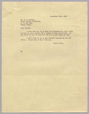 Primary view of object titled '[Letter from Isaac H. Kempner to J. C. Wilson, September 29, 1949]'.