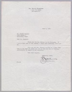 [Letter from Bruce Webster to Daniel W. Kempner, June 8, 1949]
