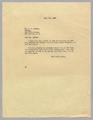[Letter from Daniel W. Kempner to E. D. Schanz, June 7, 1949]