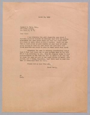 [Letter from Daniel W. Kempner to Raymond C. Yard Incoporated, March 10, 1949]