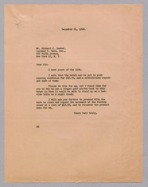 [Letter from Daniel W. Kempner to Richard C. Decker, December 14, 1948]