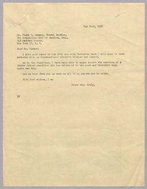 [Letter from Daniel W. Kempner to Frank E. Dawson, May 31, 1950]