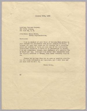 [Letter from Daniel W. Kempner to American Express Company, January 26, 1950]