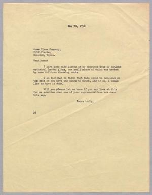 [Letter from D. W. Kempner to Acme Glass Company, May 20, 1950]