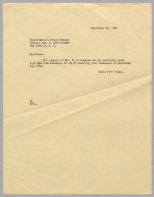 [Letter from A. H. Blackshear Jr. to Abercrombie & Fitch Company, September 25, 1950]