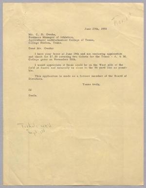 [Letter from D. W. Kempner to C. D. Ownby, June 27, 1950]