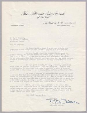 [Letter from R. B. Swenson to Daniel W. Kempner, April 18, 1950]