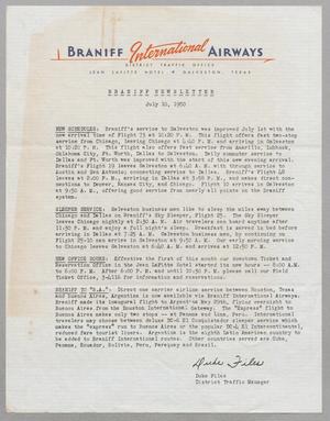 Primary view of object titled '[Braniff International Airways Newsletter, July 10, 1950]'.