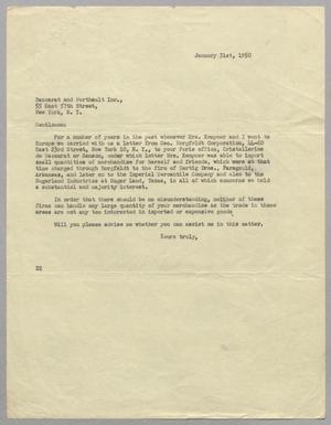 [Letter from Daniel W. Kempner to Baccarat and Porthault, Incorporated, January 31, 1950]