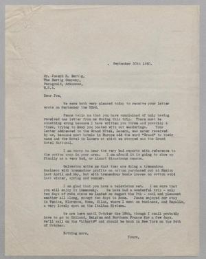Primary view of object titled '[Letter from D. W. Kempner to Joseph R. Bertig, September 30, 1950]'.