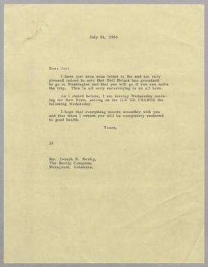 [Letter from Daniel W. Kempner to Joseph R. Bertig, July 24, 1950]