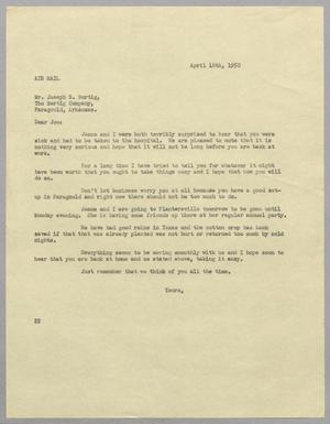Primary view of object titled '[Letter from Daniel W. Kempner to Joseph R. Bertig, April 18, 1950]'.