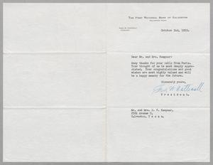 [Letter from Fred W. Catterall to D. W. Kempner and Jeane Bertig Kempner, October 2, 1950]