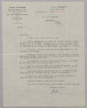 [Letter from Pierre Chardine to D. W. Kempner, June 19, 1950]