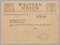 Primary view of [Telegram from Jeane and D. W. Kempner to Mrs. Phillip S. Chancellor, March 6, 1950]