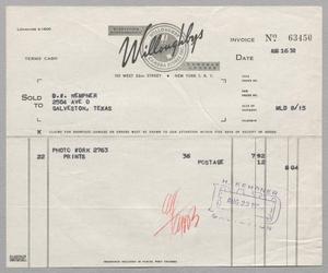 [Invoice for Prints, August 16, 1950]