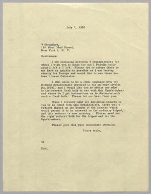 [Letter from Daniel W. Kempner to Willoughbys, July 7, 1950]