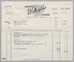 [Invoice for Rolleiflex, Battery Case, Etc. June 1950]