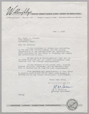 [Letter from McGovern, J. C. to Daniel W. Kempner, June 3, 1950]