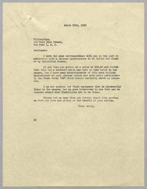 [Letter from Daniel W. Kempner to Willoughbys, March 29, 1950]