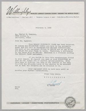 [Letter from Willoughbys to Daniel W. Kempner, February 2, 1950]