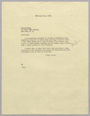 [Letter from Daniel W. Kempner to Willoughbys, February 1, 1950]