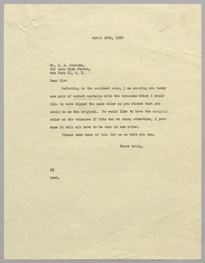 [Letter from Jeane B. Kempner to B. J. Denihan, April 18, 1950]