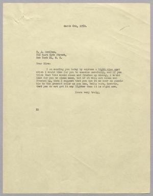 [Letter from Daniel W. Kempner to B. J. Denihan, March 6, 1950]