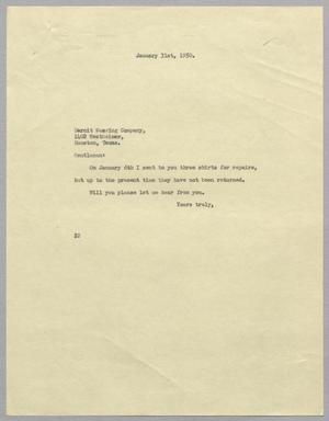 [Letter from Jeane B. Kempner to Darnit Weaving Company, January 31, 1950]