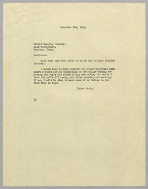 [Letter from Jeane B. Kempner to Darnit Weaving Company, December 5, 1949]