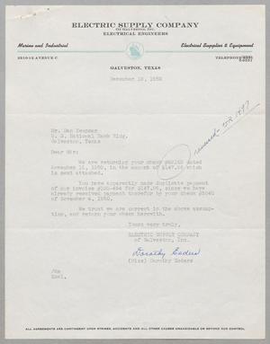 [Letter from Dorothy Esders to D. W. Kempner, December 12, 1950]