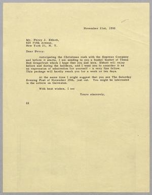 [Letter from Daniel W. Kempner to Percy J. Ebbott, November 21, 1950]